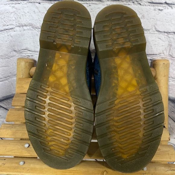 Dr Martens Delaney Blue Python Print Combat Boots Size 3/34 - Picture 9 of 10